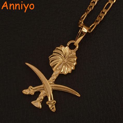 Aliexpress.com : Buy Anniyo Gold Color Saudi Arabia Pendant Necklaces for Women Men Islam Sword ...