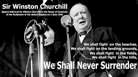 Sir Winston Churchill Speach 1940 - We Shall Never Surrender - YouTube