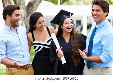 Hispanic Student Family Celebrating Graduation Stock Photo 195716327 ...