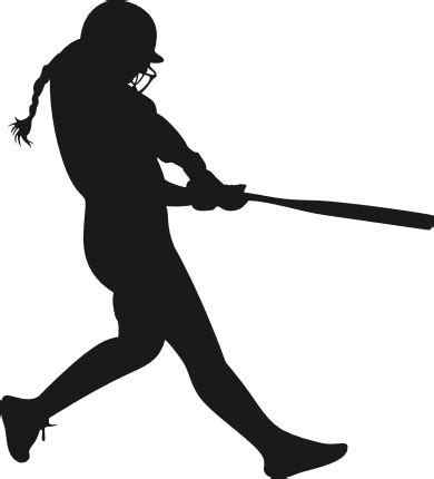 softball girl silhouette clipart image free svg file - SVG Heart