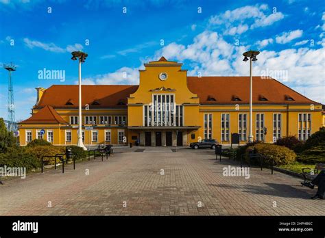 Legnica, Poland - April 2021: Facade of Legnica main railway station at ...