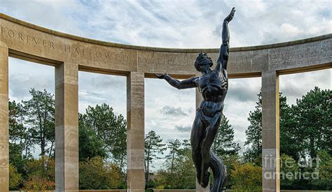 American Cemetery and Memorial Omaha Beach Normandy France Memorial Statue Photograph by Wayne ...