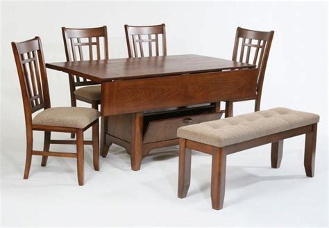 Furniture, Vintage Modern Rectangular Double Drop Leaf Dining Table Design With Storage ...