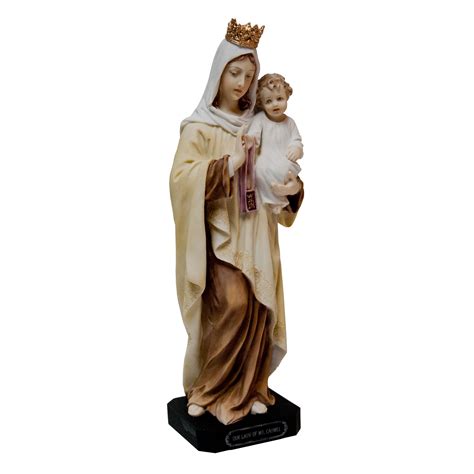 OUR LADY OF MT. CARMEL - 10" PAINTED STATUE | EWTN Religious Catalogue