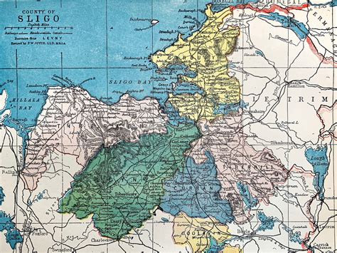 County of Sligo Map, Original 1901 Atlas of Ireland Map, Province of ...