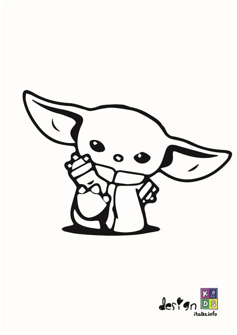 Designkids Baby yoda coloring page free | Coloring pages, Free coloring pages, Free printable ...