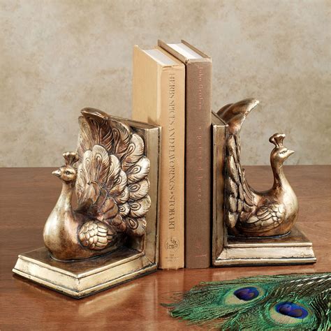 Regal Peacock Decorative Bookend Pair