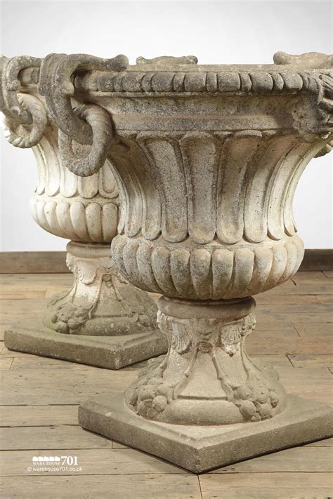 Magnificent Pair of Large Classic Decorative Garden Urns