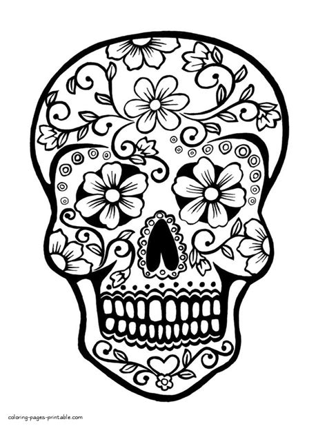 Sugar Skull Coloring Pages || COLORING-PAGES-PRINTABLE.COM