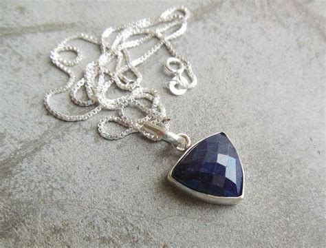 Buy Blue sapphire pendant necklace, Blue Triangle pendant silver Online at aStudio1980.com