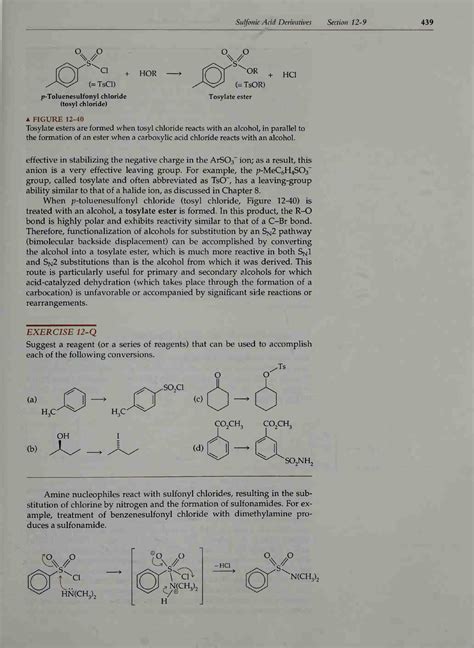 Organic-chemistry-157 - Sulfonic Acid Derivatives Section 12-9 439 °x P