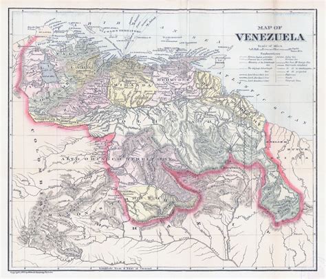 Large scale old political map of Venezuela with relief - 1900 ...