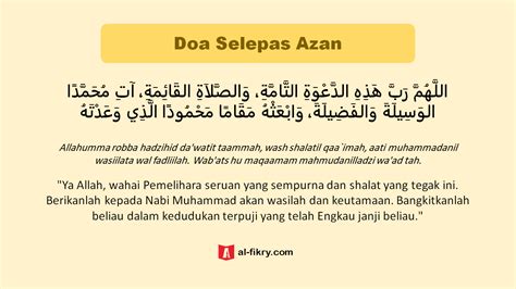 Doa Selepas Azan Rumi / Latin, Arab, dan Terjemah Lengkap