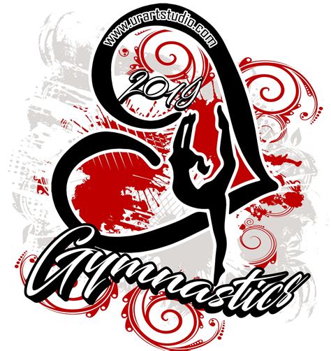 GYMNASTICS customizable T-shirt vector logo design for print 2019 - UrArtStudio