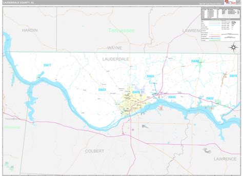 Lauderdale County, AL Wall Map Premium Style by MarketMAPS - MapSales