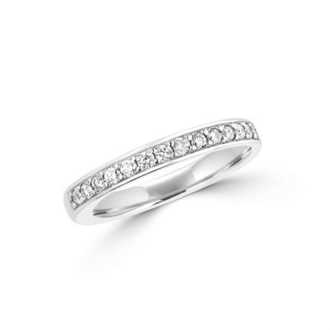 18ct White Gold 2.7mm Round Diamond Wedding Band 0.29ct