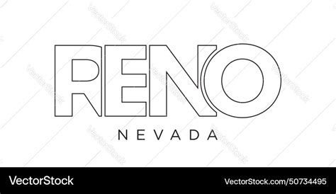 Reno nevada usa typography slogan design america Vector Image
