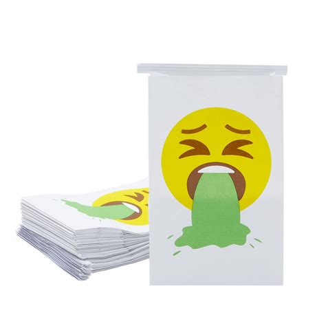 Buy Juvale Emoji Barf Bags for Motion Sickness, Vomit, Puke, Throw Up ...