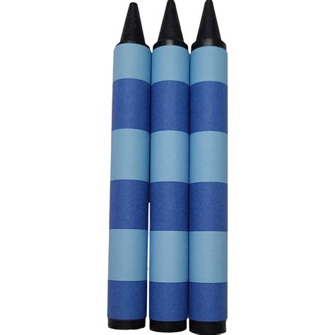 Blue Striped Jumbo Black Crayons - Handcrafted