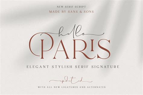 Hello Paris Serif Extra Light, SVG Font, Cricut Font, Silhouette Font, Wedding Font, Logo Font ...