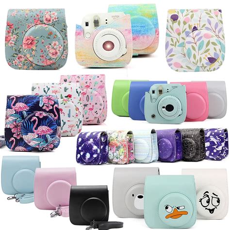 Fujifilm Instax Mini Camera Case Bag PU Leather Cover with Shoulder ...