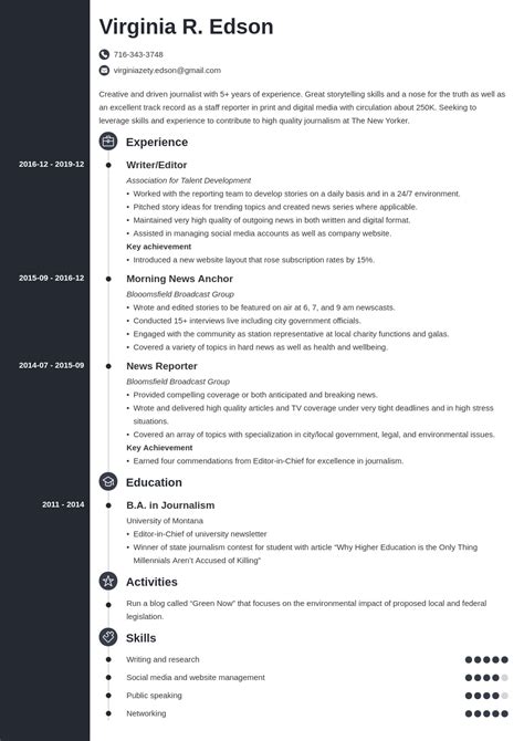 17+ Best journalism resume examples That You Should Know