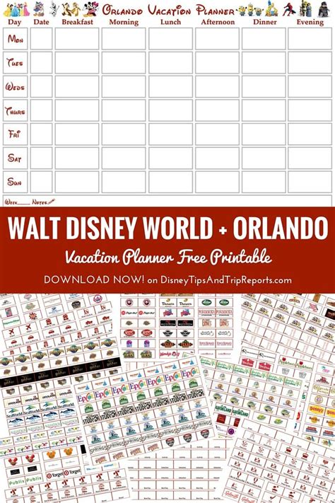 Disney World Blank Itinerary Template | Calendar Template Printable