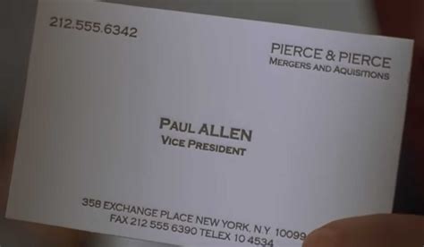 The Business Cards Of American Psycho | Hoban Cards for Paul Allen Business Card Template ...