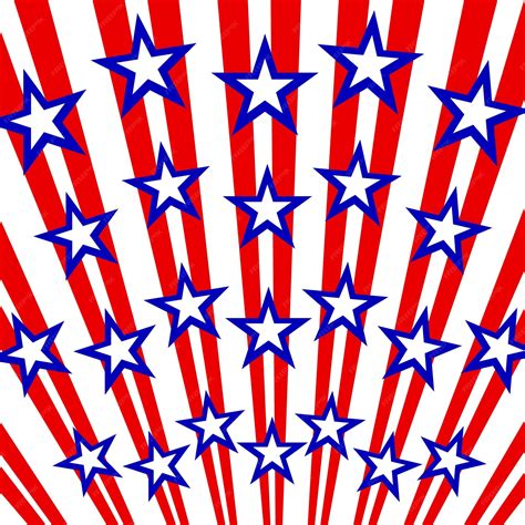 Premium Vector | Patriotic background with stars and stripes Red blue white American flag backdrop