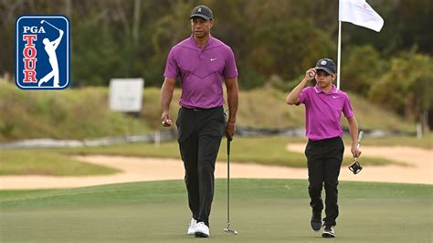 Tiger & Charlie Woods shoot 10-under 62 | Round 1 | PNC Championship ...