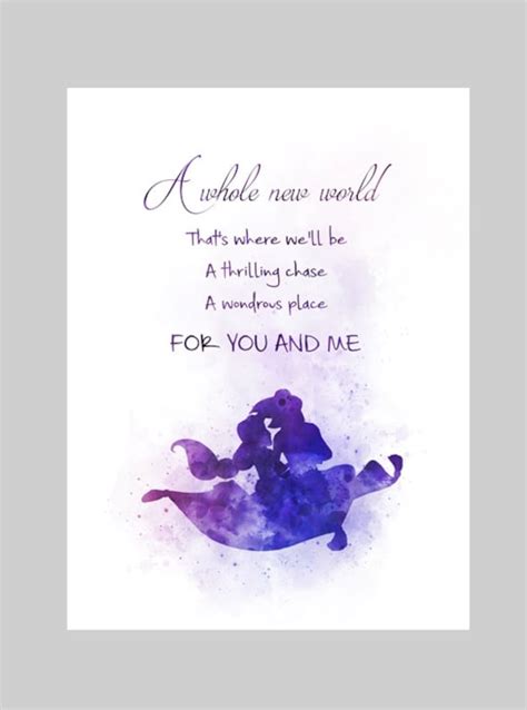 Aladdin and Jasmine Quote ART PRINT A whole new world | Etsy