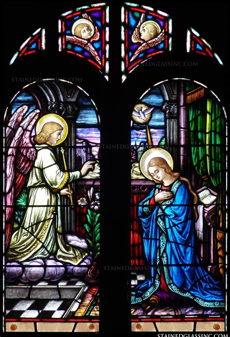 "The Heavenly Annunciation" Religious Stained Glass Window