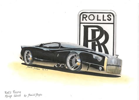 Rolls Royce Drawing, Pencil, Sketch, Colorful, Realistic Art Images | Drawing Skill