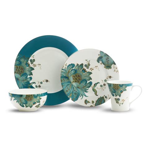 222 Fifth Eliza Teal 16 Piece Dinnerware Set & Reviews | Wayfair