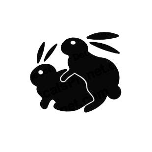 Funny bunny rabbits humping sexy funny decals, decal sticker #2028