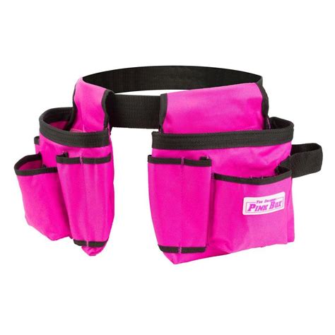 The Original Pink Box 2-Pouch Tool Belt in Pink-PB2BELT - The Home Depot