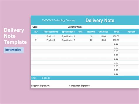 EXCEL of Delivery Note Form.xlsx | WPS Free Templates