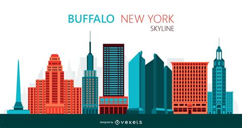 Buffalo Skyline Illustration Vector Download