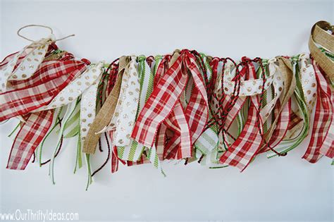 DIY Christmas Ribbon Garland - Tutorial - Our Thrifty Ideas