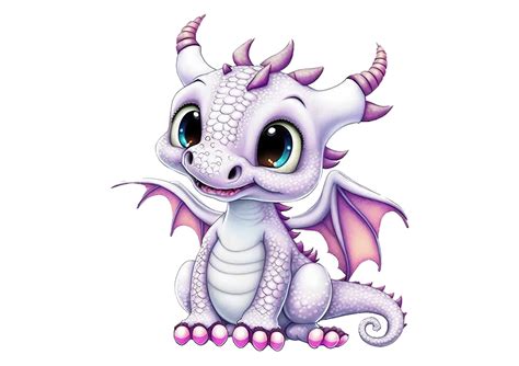 Cute Baby Dragon, Lilac Dragon Girl, Graphic by gornidesign · Creative ...