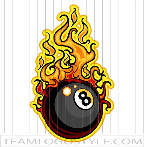 Flaming Eightball | Quality Vector Clipart Images | EPS JPG