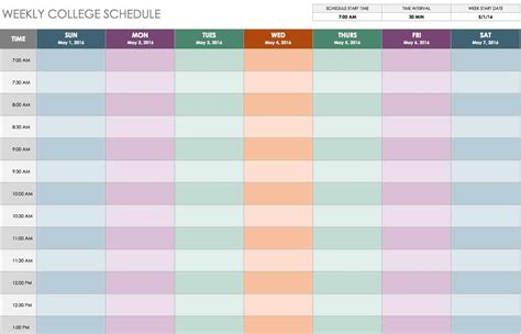 Free Weekly Schedule Templates For Excel - Smartsheet