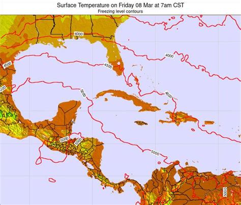 Cuba Surface Temperature on Tuesday 17 Aug at 8am CDT