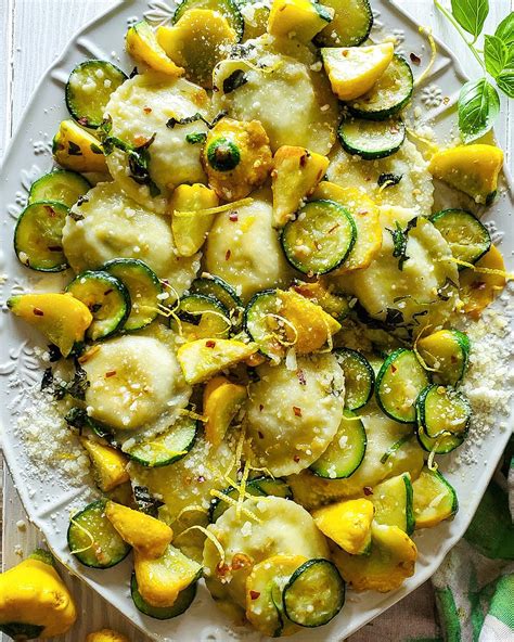 Stuffed Pasta with Patty Pan Squash and Zucchini | The Lemon Apron