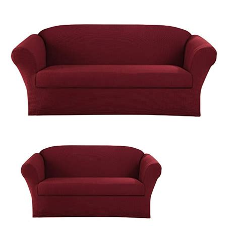 2-Piece SlipCover Set for Sofa Loveseat, Couch Furniture Cover Set for 3/2 Cushions - Walmart ...