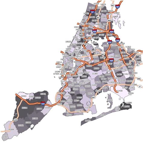 New York City Zip Code Map - GIS Geography