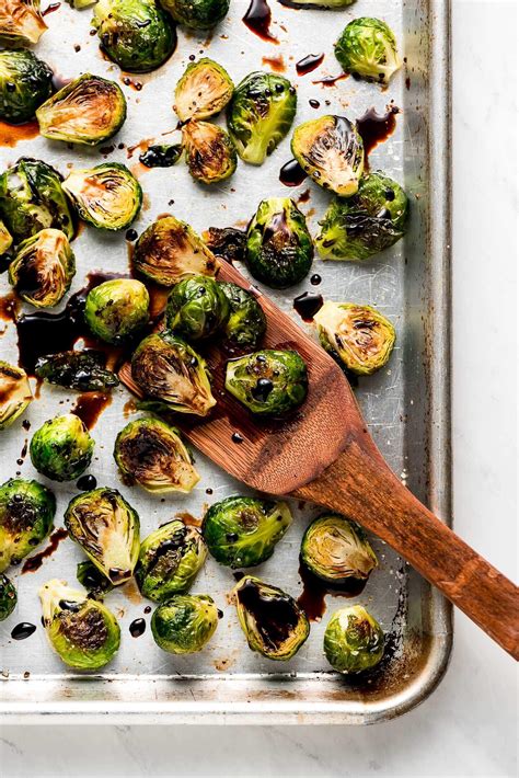 Roasted Brussels Sprouts with Balsamic Glaze - Garnish & Glaze