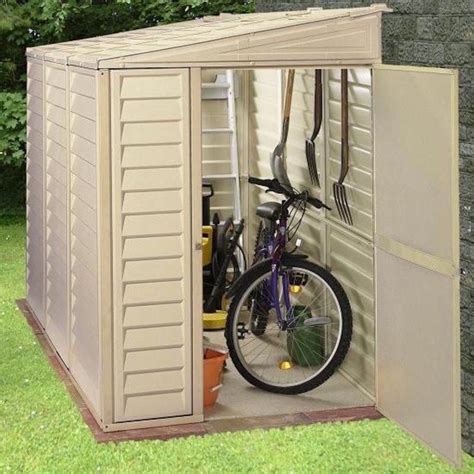 SideMate 4 ft. W x 8 ft. D Plastic Lean-To Storage Shed # ...