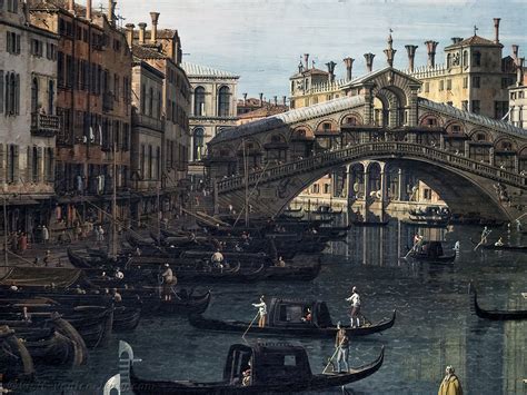 Canaletto, Venice Grand Canal and Rialto Bridge from South