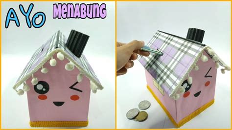 Cara Membuat Celengan Bentuk Rumah Dari Kardus Bekas || Ide Kreatif ...